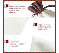 WZYCWB tractor Christmas Gift Bags for Christmas Party Supplies Decorations, 8.3 * 11.8 Inch Colorblock Burlap Drawstring Gift Bags,