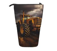 WZYCWB Tractor in The Field Printed Retractable Pen Holder Suitable for use as a Simple Cosmetic Bag, Wallet, etc.