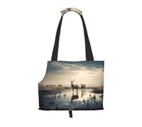 WZYCWB Tranquil River Printed Pet Shoulder Bag - Lightweight, Breathable Travel Small Pet Shoulder Bag