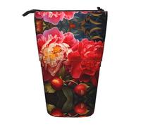 WZYCWB Tree Peonies Printed Retractable Pen Holder Suitable for use as a Simple Cosmetic Bag, Wallet, etc.