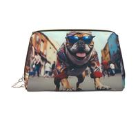 WZYCWB Trendy Pitbulls Printed Leather Cosmetic Bag - Stylish and Portable Cosmetic Storage Bag