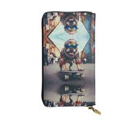 WZYCWB Trendy Pitbulls Printed leather wallet, 7.5 x 4.1-inch long credit card holder, portable travel cash wallet