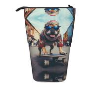 WZYCWB Trendy Pitbulls Printed Retractable Pen Holder Suitable for use as a Simple Cosmetic Bag, Wallet, etc.