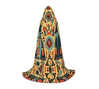 WZYCWB Triangle Tower Image Man Print L Hooded Cape | Cosplay Costume, Halloween Anime Party Prop