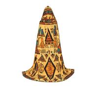WZYCWB triangular building pattern Print L Hooded Cape | Cosplay Costume, Halloween Anime Party Prop