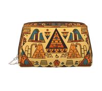 WZYCWB Triangular Building Pattern Printed Leather Cosmetic Bag - Stylish and Portable Cosmetic Storage Bag