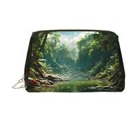 WZYCWB Tropical rain Forest Printed Leather Cosmetic Bag - Stylish and Portable Cosmetic Storage Bag