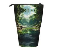 WZYCWB Tropical rain Forest Printed Retractable Pen Holder Suitable for use as a Simple Cosmetic Bag, Wallet, etc.
