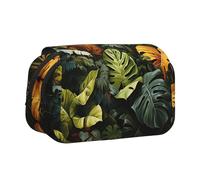 WZYCWB Tropical Rainforest Palm Leaves Patterned Portable Pencil Case ideal for organizing pens in the office or storing makeup brushes