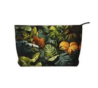 WZYCWB Tropical Rainforest Palm Leaves Patterned Toiletry Storage Bag, Essential for organizing Cosmetics and Skincare Products.