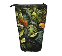 WZYCWB Tropical Rainforest Palm Leaves Printed Retractable Pen Holder for Dorm or Office use.
