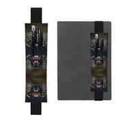 WZYCWB Tropical Rainforest Spiders Printed Large-Capacity PVC Pen Holder + Creative Diary Pen Bag Set with Elastic Band Anti-Slip Design