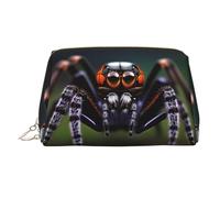WZYCWB Tropical Rainforest Spiders Printed Leather Cosmetic Bag for Women - Stylish and Soft, Durable