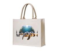 WZYCWB Tropical turtle Printed three-dimensional canvas tote bag suitable for travel, work, fitness, camping and beach carrying