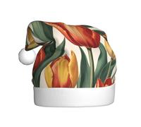 WZYCWB Tulip Group Printed Santa Hats - Perfect for Christmas Eve, New Year's Eve, and Holiday Parties