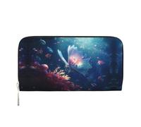 WZYCWB Tulip Illustration Leather clutch bags zipper wallets and card holders are perfect for travel or daily use, Transparent Butterfly, One Size