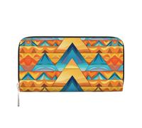 WZYCWB Tulip Illustration Leather clutch bags zipper wallets and card holders are perfect for travel or daily use, Triangle Building Puzzle, One Size