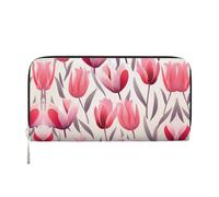 WZYCWB Tulip Illustration Leather clutch bags zipper wallets and card holders are perfect for travel or daily use, Tulip Illustration, One Size