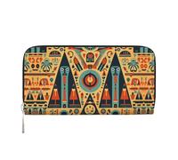 WZYCWB Tulip Illustration Leather clutch bags zipper wallets and card holders are perfect for travel or daily use, Triangle Tower Image Man, One Size