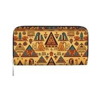 WZYCWB Tulip Illustration Leather clutch bags zipper wallets and card holders are perfect for travel or daily use, Triangular Building Pattern, One Size