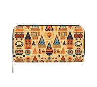 WZYCWB Tulip Illustration Leather clutch bags zipper wallets and card holders are perfect for travel or daily use, Triangular Tower Symbol, One Size