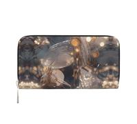 WZYCWB Tulip Illustration Leather clutch bags zipper wallets and card holders are perfect for travel or daily use, Transparent Animals, One Size