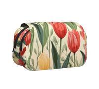 WZYCWB Tulip illustration pattern Portable Pencil Case ideal for organizing pens in the office or storing makeup brushes