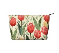 WZYCWB Tulip Illustration Pattern Printed Cosmetic Storage Bag, Perfect for Business Trips and Travel.