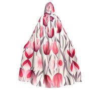 WZYCWB Tulip Illustration Patterned Hooded Cape - Ideal Costume for Carnival/Festival Party Cosplay