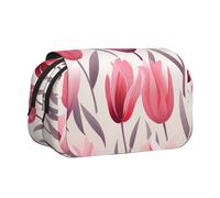 WZYCWB Tulip Illustration Portable Pencil Case ideal for organizing pens in the office or storing makeup brushes