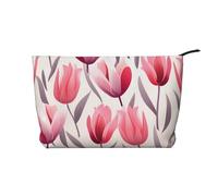 WZYCWB Tulip Illustration Printed Cosmetic Storage Bag, Perfect for Business Trips and Travel.