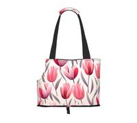 WZYCWB Tulip Illustration Printed Pet Shoulder Bag - Lightweight, Breathable Travel Small Pet Shoulder Bag