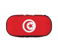 WZYCWB Tunisian Flag Large Capacity Pencil Bag - Multifunctional Storage Box, Portable and Durable Pencil Bag for Office and School Supplies