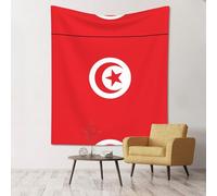 WZYCWB Tunisian flag Printed decorative wall hanging 60x51 inches - suitable for camping party home decoration