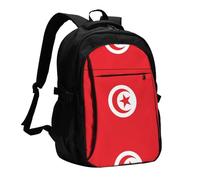 WZYCWB Tunisian flag Printed laptop backpack, business men's commuter backpack, computer bag with USB port charging