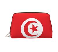 WZYCWB Tunisian Flag Printed Leather Cosmetic Bag for Women - Stylish and Soft, Durable