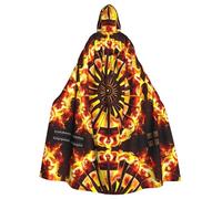 WZYCWB Turning the flame Printed adult party decoration cape, Halloween hooded cape, unisex Halloween, carnival, masquerade, role play