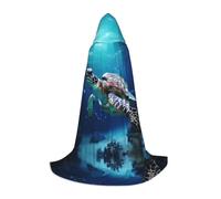 WZYCWB Turtles on Parade Printed Hooded Cape | Cosplay Costume, Halloween Anime Party Prop - Medium