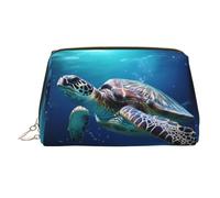 WZYCWB Turtles on Parade Printed Leather Cosmetic Bag - Stylish and Portable Cosmetic Storage Bag