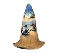 WZYCWB turtles on the beach L Patterned Hooded Cape Cosplay Costume - Holiday Party Costume Props