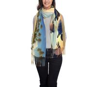 WZYCWB turtles on the beach Printed tassel shawl evening dress shawl suitable for weddings banquets and ceremonies