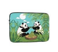 WZYCWB Two cute big pandas 10 inch Printed laptop sleeve for 10-17-inch laptops, perfect for business, office, school, or university use.