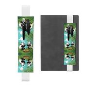 WZYCWB Two cute big pandas Diary pencil pouches, PVC pen holders and pen holders with elastic bands, and bookmarks are the best gift choices., White, One Size