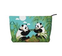 WZYCWB Two Cute Big Pandas Printed Cosmetic Storage Bag, Perfect for Business Trips and Travel.