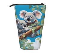 WZYCWB Two Cute Koalas Printed Retractable Pen Holder Suitable for use as a Simple Cosmetic Bag, Wallet, etc.