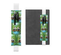 WZYCWB two cute pandas Diary pencil pouches, PVC pen holders and pen holders with elastic bands, and bookmarks are the best gift choices., White, One Size