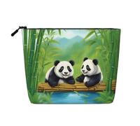 WZYCWB two cute pandas Patterned cosmetic bag, travel cosmetic bag, multifunctional storage bag, storage for daily necessities