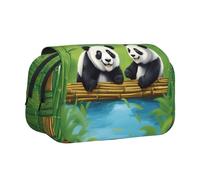 WZYCWB two cute pandas Portable Pencil Case ideal for organizing pens in the office or storing makeup brushes