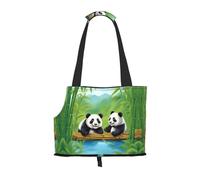 WZYCWB two cute pandas Printed Pet Shoulder Bag - Lightweight, Breathable Travel Small Pet Shoulder Bag