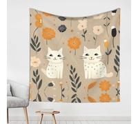 WZYCWB Two funny cats Patterned decorative tapestry, suitable for wall decoration in living rooms and bedrooms